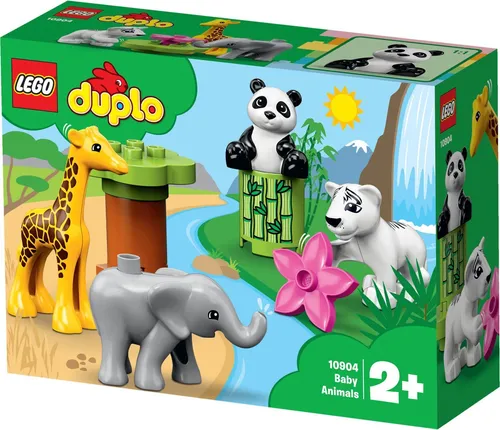 LEGO DUPLO Süße Tierkinder, 10904 - Bauspielzeugset mit 4 niedlichen Tierfiguren, fördert die Kreativität und motorischen Fähigkeiten von Kleinkindern