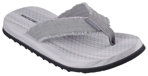 Skechers Herren Tantra Sandalen - Graue Leinwand, 48.5 EU - Wanderschuhe mit bequemem Textil-Obermaterial und rutschfester Gummisohle, ideal für warme Tage und Outdoor-Aktivitäten.