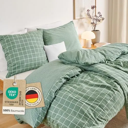 Blumtal Biber Bettwäsche 135x200 + 80x80 cm Baumwolle 2teilig