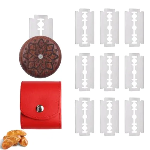 12Stk Bäckermesser Brot,Teigmesser,Brot Einschneidemesser,Brotklinge,Rundbrotmesser,Brotritzer zum Einschneiden,Brot Ritzmesser,Brotmesser Backen,Baguette Teig Schneide Werkzeug für DIY-Brotteigmuster