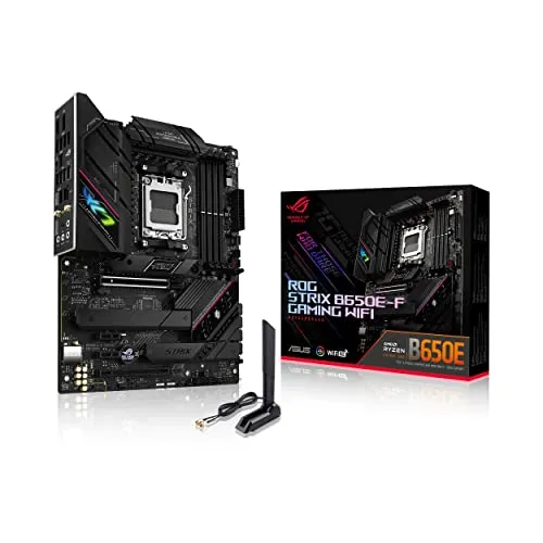 ASUS ROG STRIX B650E-F GAMING WIFI Mainboard - ATX, AMD AM5 Sockel für Ryzen 7000, 12+2 Power Stages, optimales Kühlungsdesign und PCIe 5.0 für maximale Leistung und Erweiterbarkeit