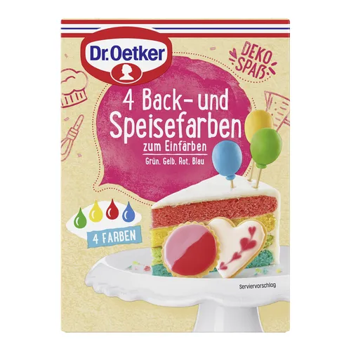 Dr. Oetker 4 Back- und Speisefarben 80g