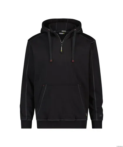 DASSY® Indy Kapuzensweatshirt Gr. S - SCHWARZ - Arbeits- & Schutzkleidung mit robusten Cordura® Ellbogen-Patches, ideal für Veredelung und geprüfte Schadstofffreiheit nach OEKO-TEX®.