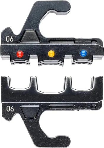 Knipex 97 39 06 Kabelschneider - Kabelschneider in Profi-Qualität, mit schnellem Wechsel der Crimpeinsätze ohne Werkzeug und sicherer Aufbewahrung im Rundmagazin.