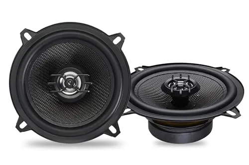 Caliber Auto Lautsprecher Set 100W - 2er Set Lautsprecher Auto - Koaxial Lautsprecher 2-Wege - Inklusive Befestigungsmaterial - Schwarz - 13 cm