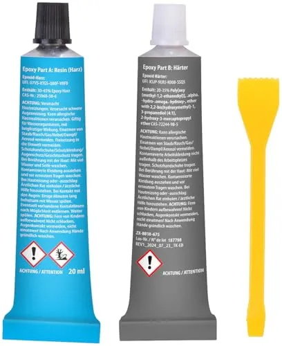 AGT Epoxy Kleber: 2-Komponenten-Epoxid-Kleber, stahlverstärkt, schnellfest, transparent (2-Komponenten Epoxidharz, 2Komponenten, zwei)