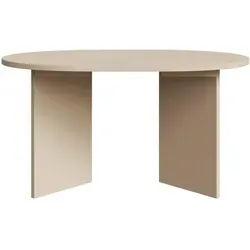 Selsey Ovo Esstisch – Rund, Beige, 6-Sitzer, Ausziehbar - Moderner, runder Esstisch aus hochwertigem Holzwerkstoff. Flexibel erweiterbar von 109,6 cm auf 190 cm, ideal für gesellige Abende. Schlichte Eleganz trifft auf praktische Funktionalität – perfekt für Ihr Esszimmer.