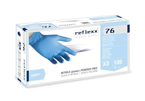 Reflexx R76/XS Handschuhe Nitril Puderfrei Gr. 3.5, Größe XS, 100 Stück, hellblau