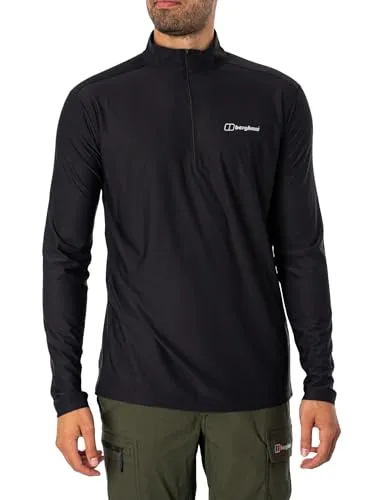 Berghaus Herren 24/7 Half Zip Langärmeliges Tech Baselayer T-Shirt - Sportunterwäsche für Herren mit hervorragender Feuchtigkeitsableitung durch Argentium-Gewebe, ideal für sportliche Aktivitäten und lange Tragezeiten.