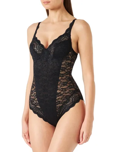 Triumph Amourette 300 BSW Damen Body 80E - Damen Body mit Bügel in Schwarz, aus hochwertigem Mischgewebe mit Spitzenoptik, ideal für perfekten Halt und Komfort.