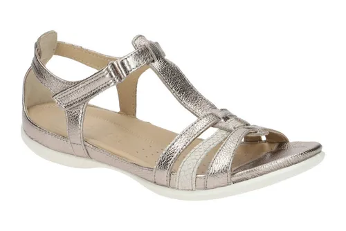 ECCO Damen Flash Sneaker - WARM Grey METALLIC/Moon Rock, 37 EU - Wanderschuhe mit hochwertigem Leder und atmungsaktivem Futter. Ideal für Komfort und perfekte Passform dank geformtem EVA-Fußbett und flexibler PU-Außensohle.