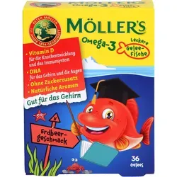 Möller's Omega-3 Gelee Fisch Erdbeere 36 ST