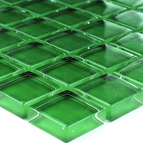 Glasmosaik 23x23x8mm Grün Uni in grün von Mosafil