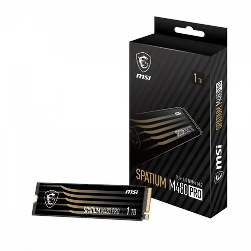 MSI 1TB M.2 PCIe Gen4 NVMe Spatium M480 Pro - Hochleistungs-Festplatte mit 1 TB, ideal für Gamer und Profis, bietet blitzschnelle Lese- und Schreibgeschwindigkeiten für optimales Gaming und effizientes Arbeiten.