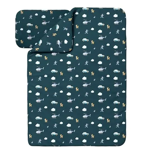 Waldin Babybettwäsche Set aus 100% Bambus - Hochwertiges 2-teiliges Set mit Decke und Kissen, hypoallergen und atmungsaktiv. Perfekt für empfindliche Babyhaut, sorgt für angenehmen Schlaf und optimale Temperaturregulation.