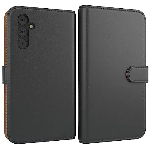 EAZY CASE Tasche kompatibel mit Samsung Galaxy A34 Schutzhülle mit Standfunktion Klapphülle im Bookstyle, Handytasche Handyhülle Flip Cover mit Magnetverschluss und Kartenfach, Kunstleder, Schwarz