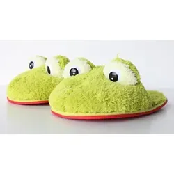 Hausschuh / Pantoffel - Frosch - grün - Größe 35-37, für Mädchen und Jungen - Grün - 35 - 37