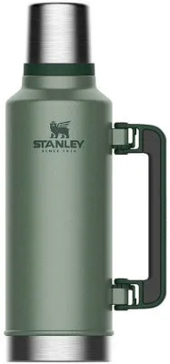 Stanley-1913 Thermosflasche Classic - 0,47 l Edelstahl Isolierflasche in grün, hält 15 Stunden heiß oder kalt und mit integriertem Becher
