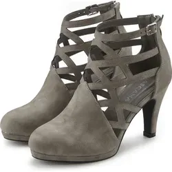 LASCANA Stiefelette Stiefel mit Cut-Outs VEGAN grau 39 EU - Wanderschuhe, modische Stiefelette mit veganem Lederimitat und stylishen Cut-Outs für einen trendigen Look.