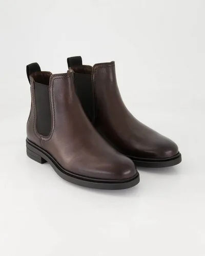 Marc O'Polo Damen Chelsea Boots aus Leder, Braun (Dark Brown), 39 - Wanderschuhe mit 100 % edlem Schafleder und rutschfester TR-Laufsohle für optimalen Halt. Ideal für stilvolle Auftritte und hohen Tragekomfort, perfekt kombinierbar für jeden Anlass.