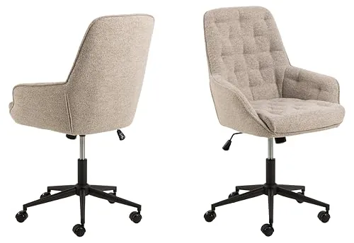 Mid.you Drehstuhl Beige – 360° drehbar - Bürostuhl in Beige aus hochwertigem Textil, FSC Mix zertifiziert und mit drehbarer Sitzfläche für optimale Flexibilität im Home Office oder Büro.
