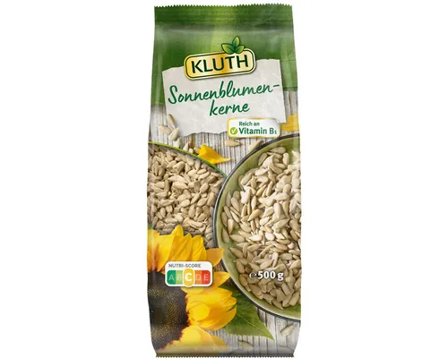 KLUTH Knabberei, Kluth Sonnenblumenkerne zum Snacken reich an Vitamin B1 500g