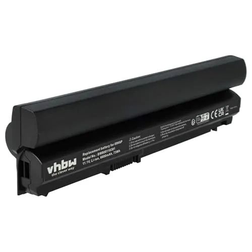 vhbw 1x Akku Ersatz für Dell 09K6P, 312-1381, 312-1241, 312-1239, 11HYV, 0F7W7V für Notebook (6600 mAh, 11,1 V, Li-Ion)