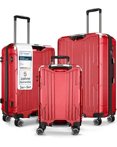 4FLY Aluminium-Rahmen Hartschalen-Reisekoffer Set 3-teilig Ultraleicht – M/L/XL mit TSA-Schloss