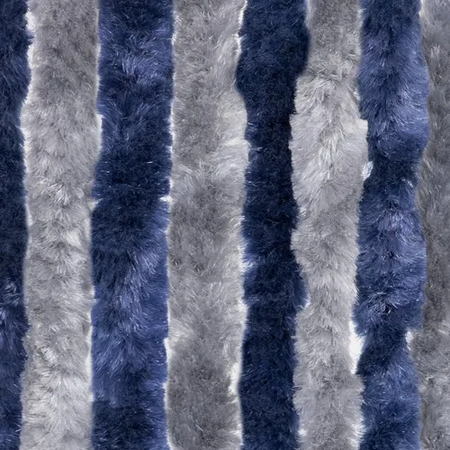Flauschvorhang blau hellgrau aus Chenille 56 x 185 cm - Fliegengitter mit Insektenschutz, ideal für Wohnmobile und Caravans. Schützt vor ungebetenen Gästen und sorgt für ein angenehmes Raumklima.