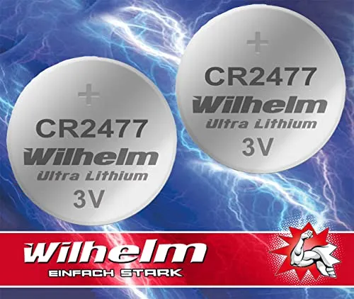 CR2477 CR 2477 WILHELM Lithium Knopfzelle 3V 1070 mAh ø24 x 7,7 mm Batterie DL2477 2 x