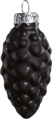 TrendLine Weihnachtskugeln Glas-Tannenzapfen 6 cm schwarz 12 Stück Christbaum- & Feiertagsschmuck