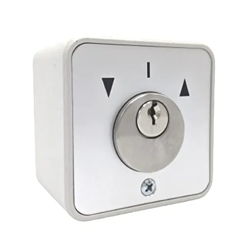 geba Aufputz Aluminium Schlüsselschalter mit Rundzylinder - Tore-Zubehör mit einbruchhemmendem Schlüsselschalter, 2-seitig tastend und IP54 Schutz für zuverlässige Nutzung im Außenbereich.