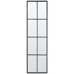 Beliani Rechteckiger Wandspiegel in Schwarz - Moderner Wandspiegel aus Metall in Sprossenfenster-Optik, der Räume optisch vergrößert und aufhellt. Ideal für jeden Einrichtungsstil, einfach aufzuhängen und pflegeleicht.