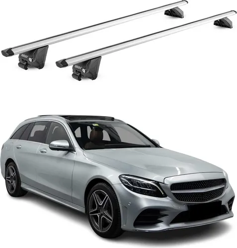 OMAC Dachträger Gepäckträger für Mercedes C Klasse S205 S206 2015-2025 - Hochwertiger Aluminium-Dachträger, abnehmbar und wasserbeständig. Ideal für vielseitige Transporte wie Fahrräder oder Kajaks. Perfekt für Reisen und Outdoor-Abenteuer.