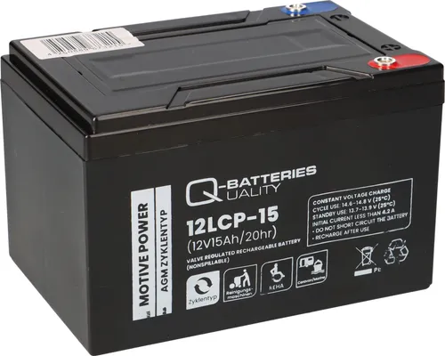 Q-Batteries 12LCP-15 12V 15Ah Blei Akku für Scooter