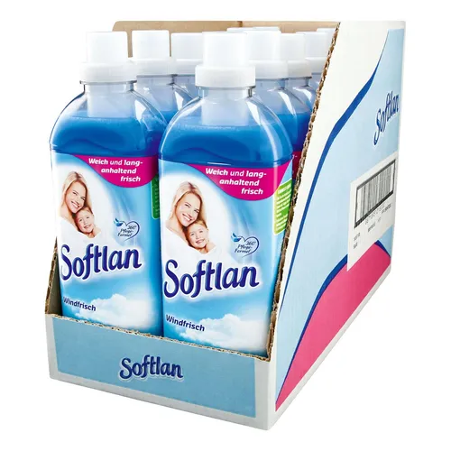 Softlan Weichspüler Windfrisch 1 Liter - 12er Pack, für langanhaltende Frische und samtweiche Kleidung