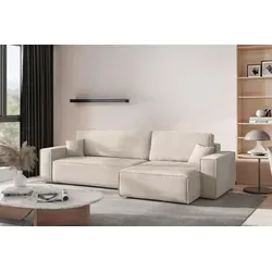 Kaiser Möbel Ecksofa BEST XL mit Schlaffunktion und Bettkasten, Beige