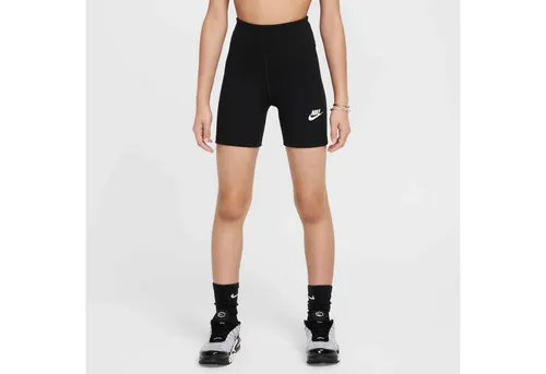 Nike Mädchen G NSW Clssc 5in Hr Bike Shorts - Schwarz/Weiß, 6 Jahre EU - Kurze Fahrradhosen mit hohem Bund für optimalen Komfort. Aus strapazierfähigem und leichtem Material gefertigt, ideal für aktive Mädchen.