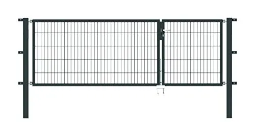 Doppeltor ALBERTS Flexo 100+200 x 100 cm Typ 6/5/6 - Gartenzäune: Robustes Metalltor in eleganter Anthrazitfarbe, ideal für einen sicheren und stilvollen Zugang zu Ihrem Garten.