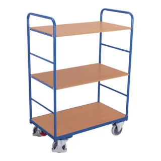 VARIOfit Etagenwagen sw-700.245 - 3 Etagen, 1000 x 700 mm, Tragkraft 250 kg - ideal für Werkstatt und Lager mit variablen, herausnehmbaren Böden und EasySTOP Zentralbremse für maximale Sicherheit.