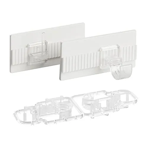 Ventanara® Haftträger Vitragenstange Scheibenstange Gardinenstangen ohne Bohren Weiß 2er Ser