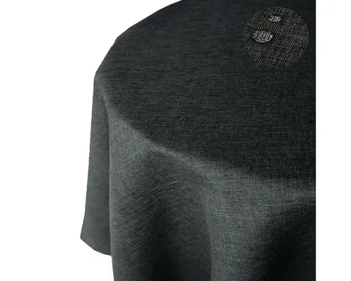 Brilliant Tischdecke Leinen Optik Tischdecke RUND 140 cm Grau bügelfrei pflegeleicht, gleichmäßige Leinenstruktur