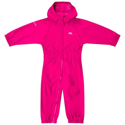 Trespass Herren Button Regenanzug, Rose, 12-18 Months - Funktionsjacke für Kleinkinder, wasserfest mit durchgehendem Reißverschluss und elastischen Bündchen für optimalen Komfort.