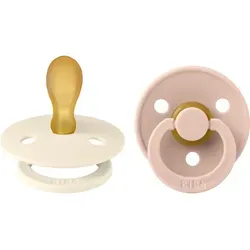 BIBS Colour Size 1: Symmetrical 0-6 months Schnuller Ivory / Blush 2 St.
