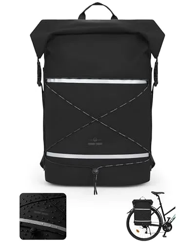Johnny Urban Myles Bike Dry Bag - 34L wasserdichte Fahrradtasche - Fahrradtaschen mit 34L Stauraum, wasserdichtem Design aus 100% Tarpaulin und flexiblen Trageoptionen als Rucksack oder Gepäckträgertasche für alle Outdoor-Abenteuer.