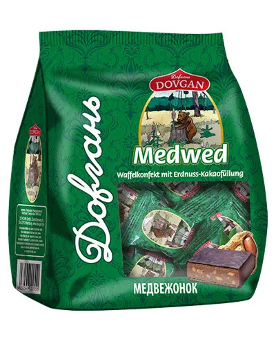 DOVGAN Medwed Waffelkonfekt mit Erdnuss-Kakaofüllung 200 g