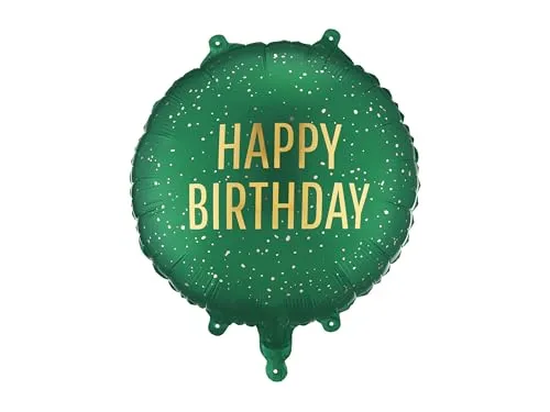 Folienballon Pastille Happy Birthday 35x35cm in grün von PartyDeco