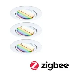 Paulmann LED Einbauleuchte Smart Home Zigbee Base 3x4,9W - Einbauleuchten mit RGBW und Dimmfunktion, ideal für individuelle Lichtgestaltung in jedem Raum. Steuerbar per App oder Sprachbefehl.