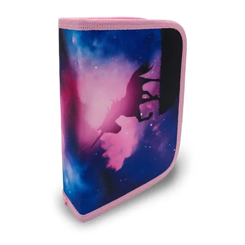 itenga Schüler-Etui Mäppchen magisches Einhorn 28 teilig 1-Zipper