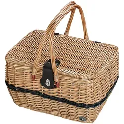 cilio Picknick-Korb IDRO für 4 Personen - Geräumiger Picknickkorb mit Kühlfach und komplettem Set aus Keramik-Tellern, Besteck und Gläsern. Ideal für gesellige Outdoor-Aktivitäten und hält Ihre Speisen stundenlang frisch.